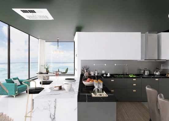 Kitchen with view Design Rendering