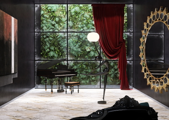 Dancing With The Night - Piano Room  Design Rendering