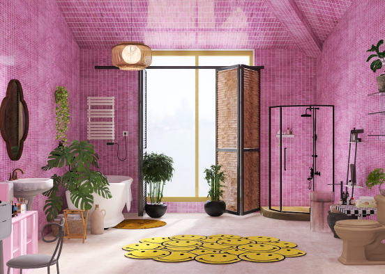 pink bath  Design Rendering