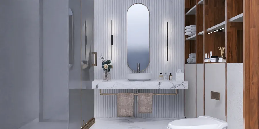 a bathroom with a sink, mirror, and bathtub 