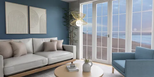 A soft farmhouse and scandinavian living room 🤍✨