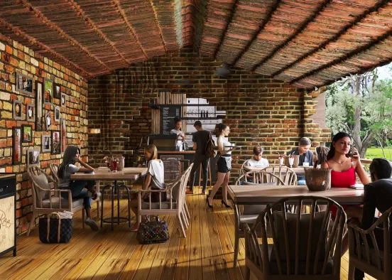# Hole in the wall café ☕️🍷🍪 Renderização de Design