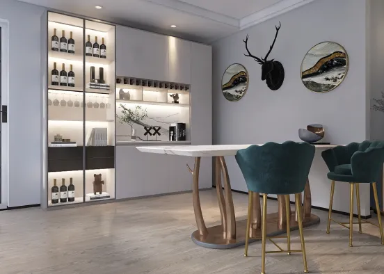 Luxury home bar Design Rendering