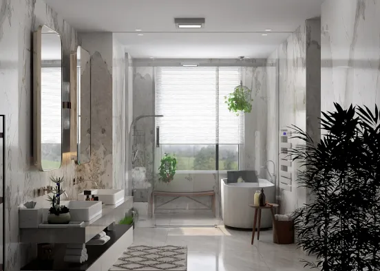 Ein modernes Badezimmer, mit Dusche und Badewanne Design Rendering