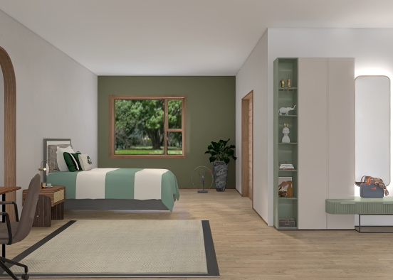 a simpl bedroom
 Design Rendering