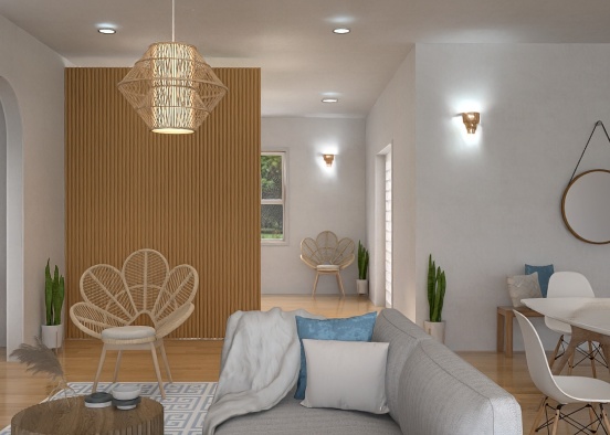 Scandinavian Living Area Design Rendering