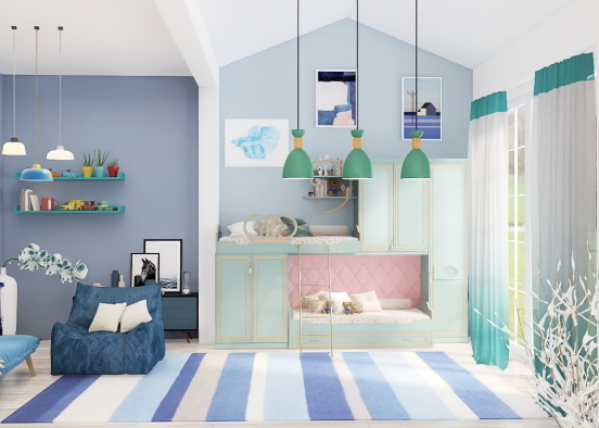 A blue room for my sis Design Rendering