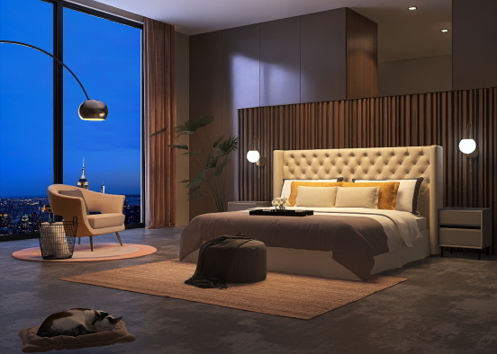 High Rise Bedroom Design Rendering