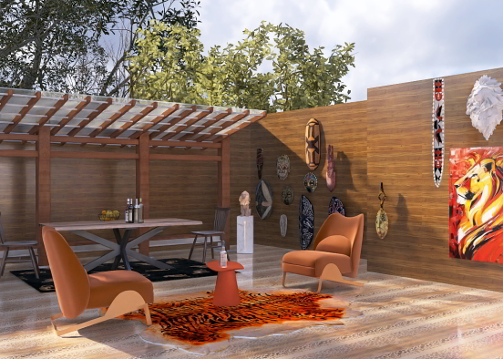 Loose African style porch￼ Design Rendering