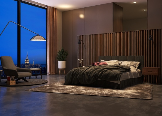 Modern Bedroom. Design Rendering