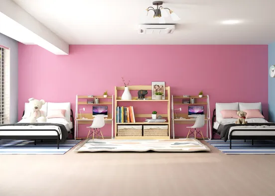 colorful girls room Design Rendering