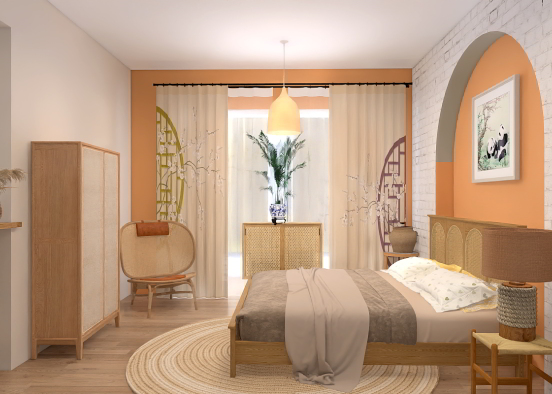 Rattan Bedroom  Design Rendering