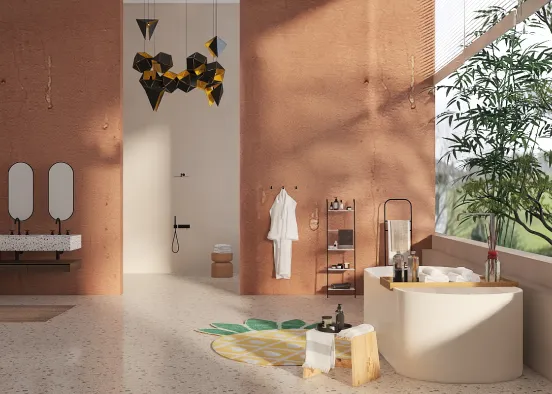 Tropical Modern Bathroom Design Rendering