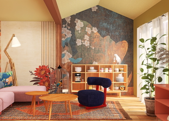 Flamingo Living Space  Design Rendering
