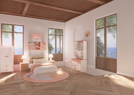 Pink Bedroom 🐷🐖🐽 Design Rendering