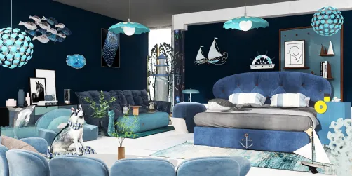 Navy Blue Bedroom ✨💙🐳