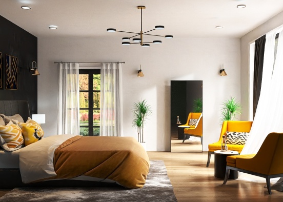 Contemporary Master Bedroom Design Rendering