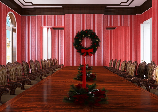 The royal dining room at Christmas Design Rendering