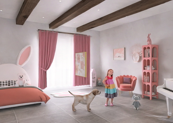 Pink girl room Design Rendering