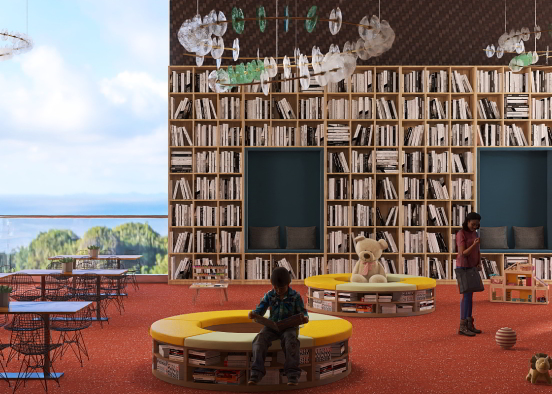 Livraria café central  Design Rendering