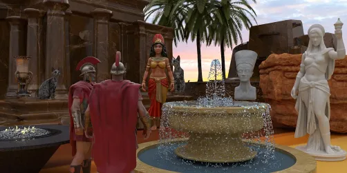 Cleopatra summons the Roman Guards.         