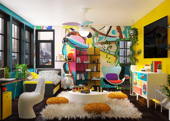 colorful kids room :) Design Rendering