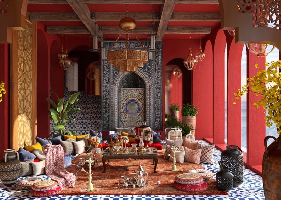 moroccan lounge with ocean view 😍 Design Rendering