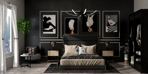 Elegant Goth Master Bedroom 