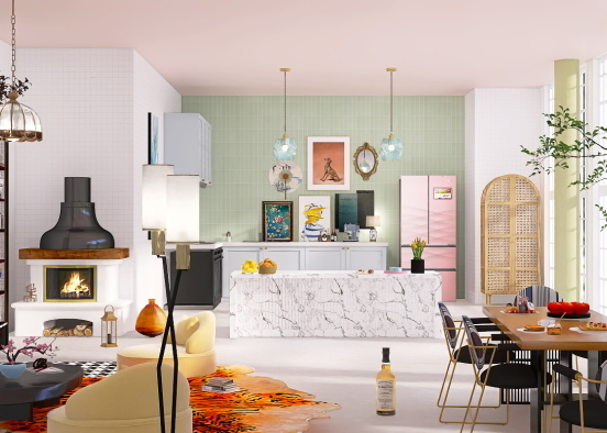 Kitchen/Livingroom  Design Rendering