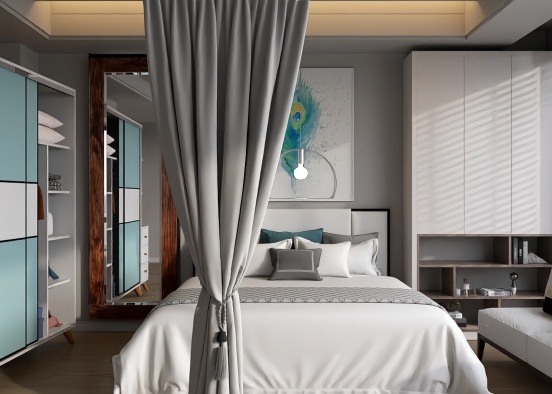 Turquoise bedroom idea 💡 Design Rendering