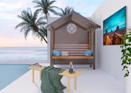 Sitting place by the pool Design Rendering