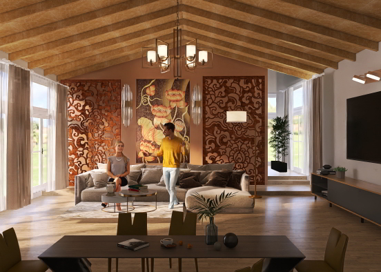 Glam Living Room 🖼️
 Design Rendering