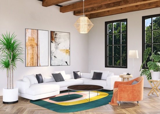 Living room in Scandinavian style Design Rendering
