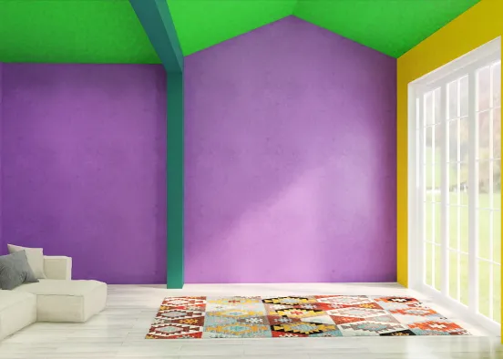 Colourful reading room Design Rendering