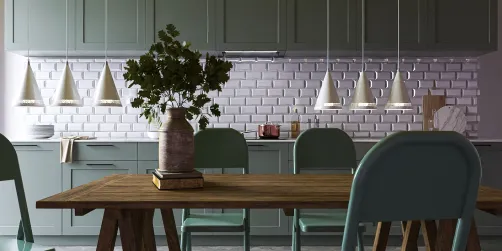 Pistachio green kitchen idea 💡