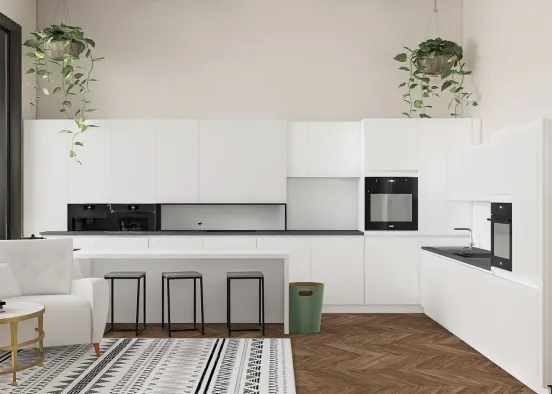 Modern kitchen for a big family  Design Rendering
