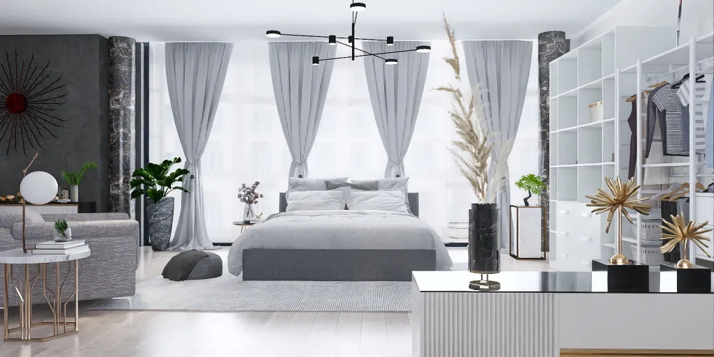 a large bed with a white bedspread and a white wall 