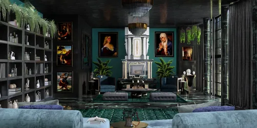 wip - gothic home library 