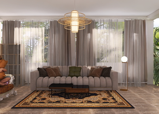 living room in garden 💚 Design Rendering