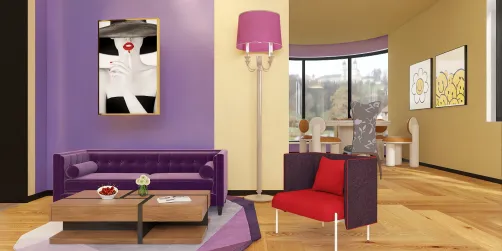 Purple and red and yellow 