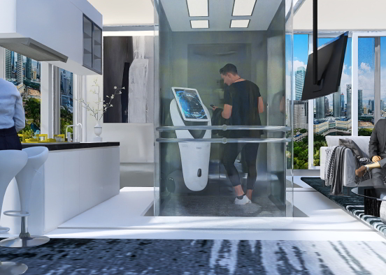 Apartamento con tecnología del futuro  Design Rendering