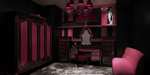 black and pink gothic dressing room