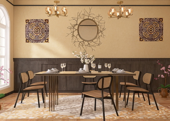 classic dining room Design Rendering