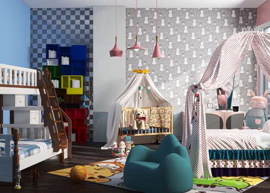 Simple kids bedroom 🎉🎁🎉 Design Rendering