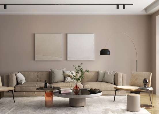 Contemporary living room Design Rendering