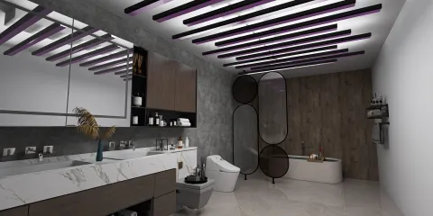 modern bathroom design featuring sleek fixtures and sophisticated lighting fixtures creating an elegant atmosphere with a focus on interior decor using Homestyler's real-time 3D rendering