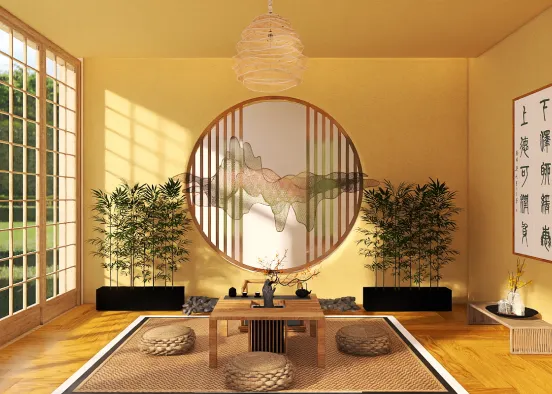 japanese tea room Design Rendering