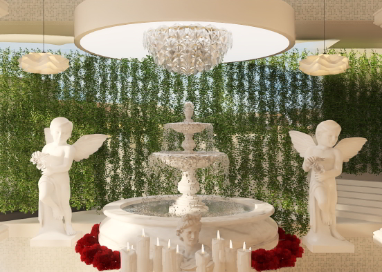 Minimalist Floral Roman Room Design Rendering
