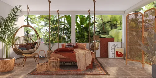 An Earthy Eclectic Boho Hotel Room