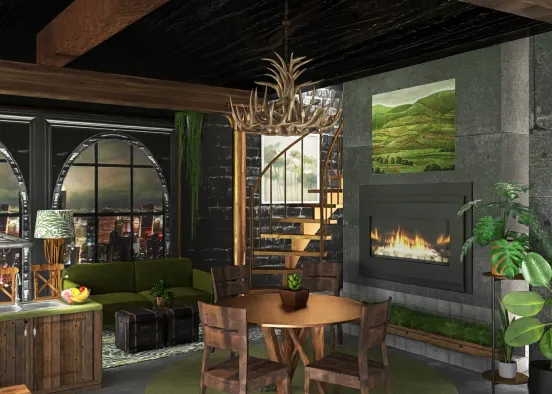 # Country House in the City Sky Renderização de Design